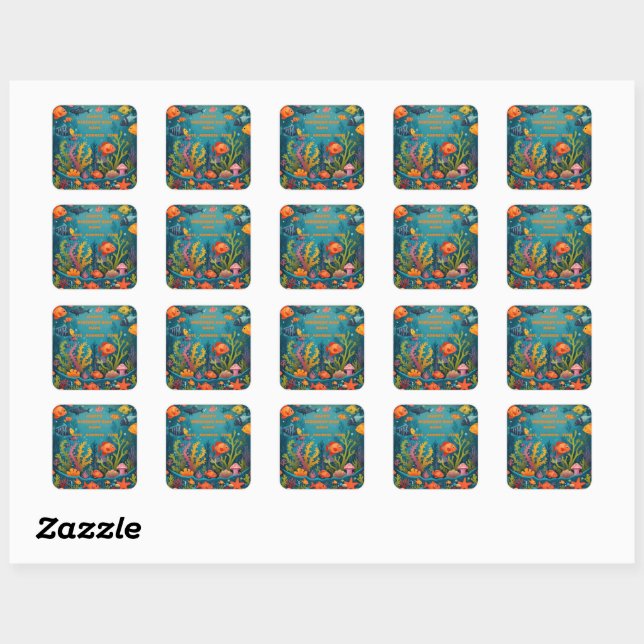 Sticker Carré Carte postale (Feuille)