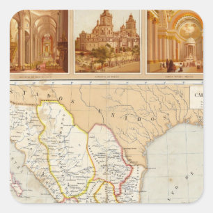 Sticker Carré Carte religieuse du Mexique