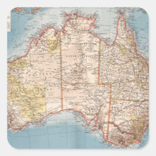 Sticker Carré Carte topographique australienne (1905)