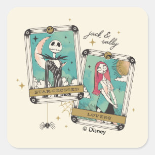 Sticker Carré Cartes de Tarot Jack & Sally Star Crossed Lovers