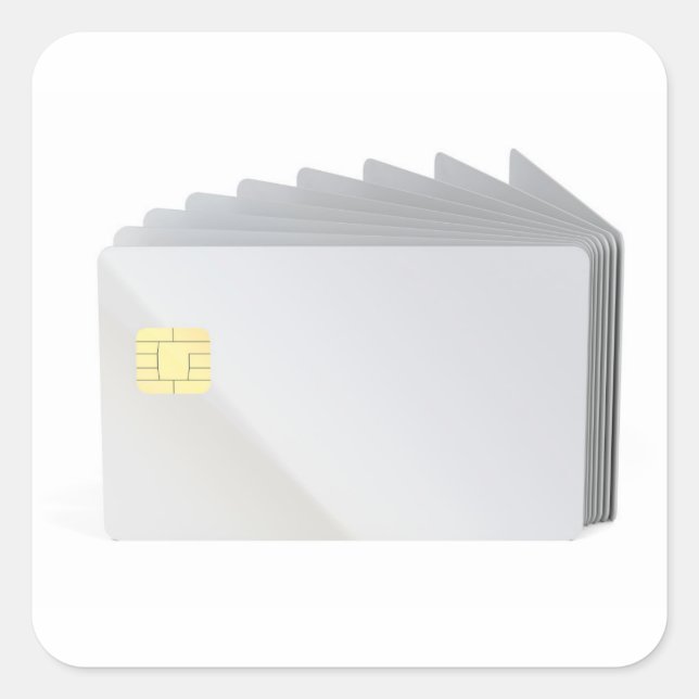 Sticker Carré Cartes en plastique vierge avec puce (Devant)