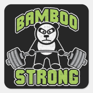 Sticker Carré Cartographie de l'ours de panda - Bambou fort - as