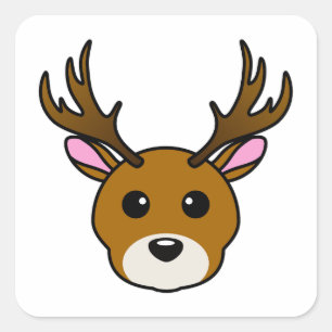 Sticker Carré Cartoon Deer