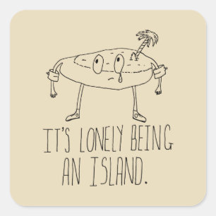 Sticker Carré Cartoon Island