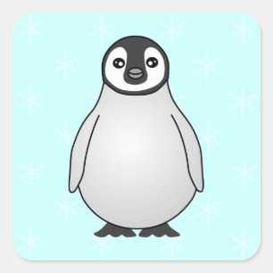 Sticker Carré Cartoon mignon Empereur Penguin Baby