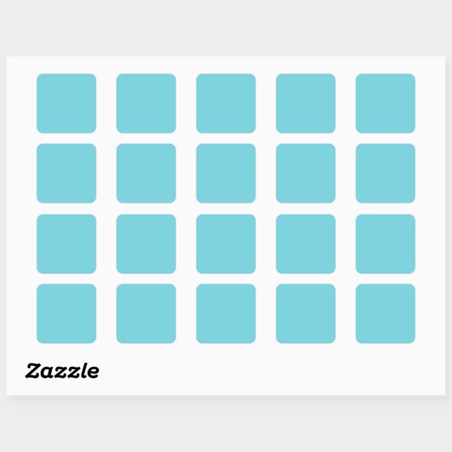 Sticker Carré Cascade bleu aqua couleur claire (Feuille)