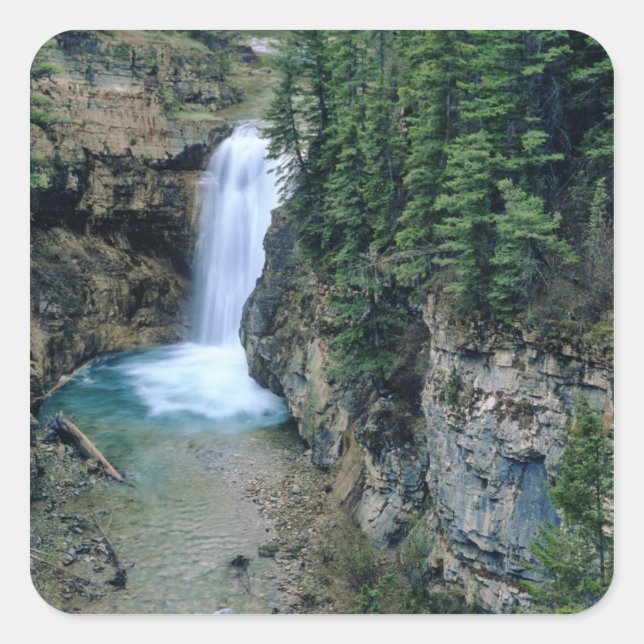 Sticker Carré Cascade sur Falls Creek à Lewis et Clark (Devant)