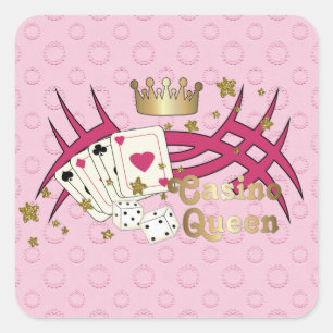 Sticker Carré Casino Queen