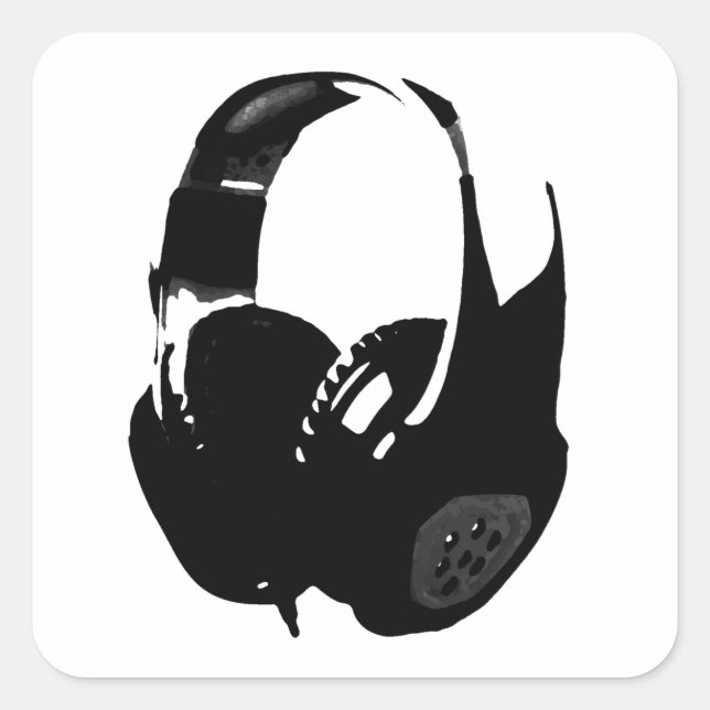 Sticker Carré Casque Pop Art (Devant)