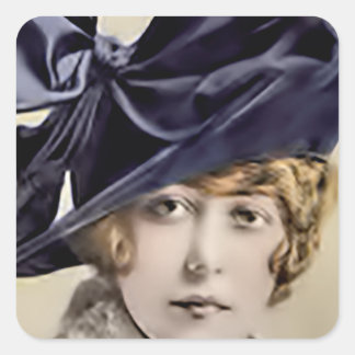 Sticker Carré Casquette bleu vintage