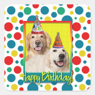 Sticker Carré Casquette de fête d'anniversaire - couronne de