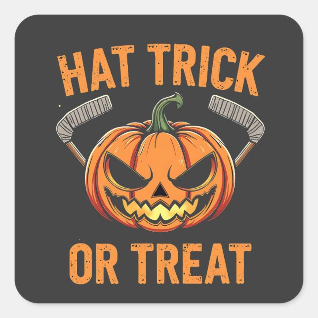 Sticker Carré Casquette Trick ou traiter Halloween Éffrayant Hoc (Devant)