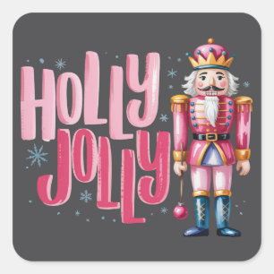Sticker Carré Casse-Noisette Joyeux Noël Coquette Prépa
