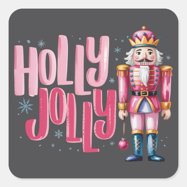 Sticker Carré Casse-Noisette Joyeux Noël Coquette Prépa (Devant)
