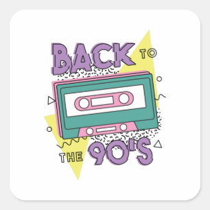 Sticker Carré Cassette Classique Des Années 90 Nostalgie