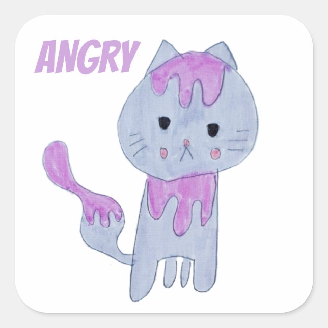 STICKER CARRÉ CAT (Devant)