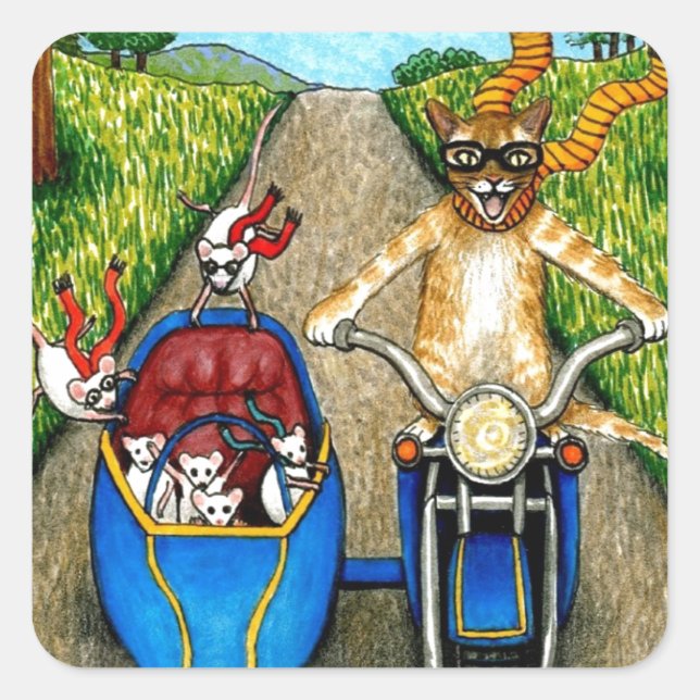 Sticker Carré Cat 384 (Devant)