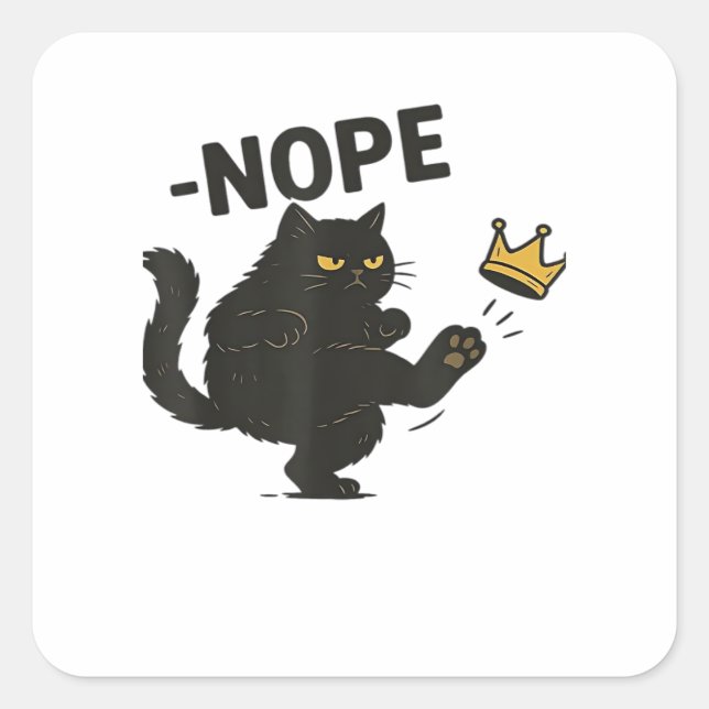 Sticker Carré Cat No Kings In America  (Devant)