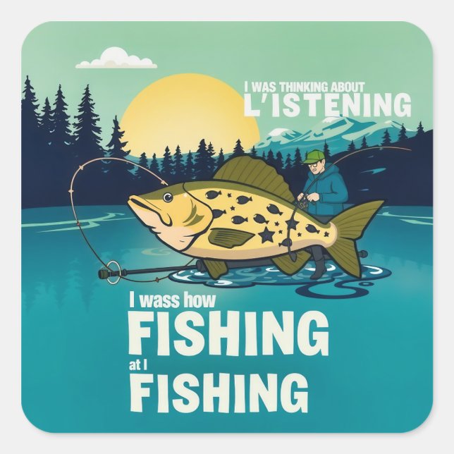 Sticker Carré Catch of the Day : Une aventure de pêche amusante (Devant)