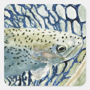 Sticker Carré Catch & Release Fishing Designs
