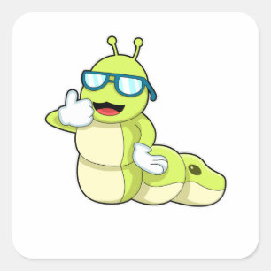 Sticker Carré Caterpillar avec verres