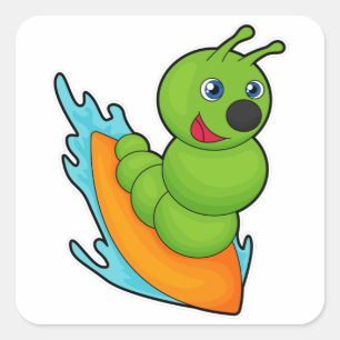 Sticker Carré Caterpillar comme Surfer avec Surfer