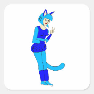 Sticker Carré catgirl
