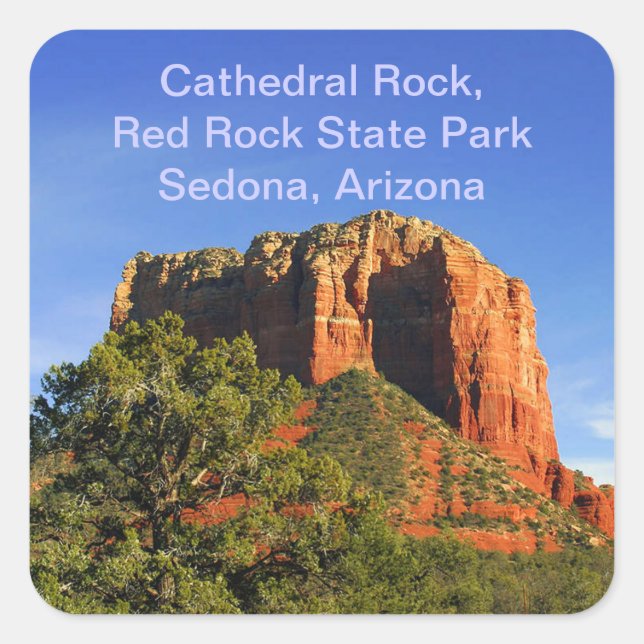 Sticker Carré Cathedral Rock, Arizona (Devant)