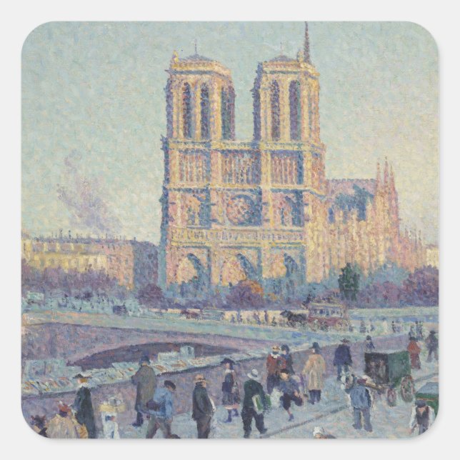Sticker Carré Cathédrale Notre-Dame Paris France Peinture classi (Devant)