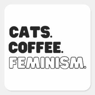 Sticker Carré Cats Café Féminisme