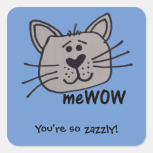 Sticker Carré Cat's meWOW Personnalisable bon emploi Carré