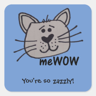 Sticker Carré Cat's meWOW Personnalisable bon emploi Carré