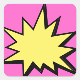 STICKER CARRÉ CBPG COMICBOOK POW BANG ACTION GRAPHIQUE SHARP OUT