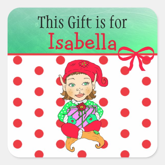 Sticker Carré Ce cadeau est pour la balise cadeau personnalisée (Devant)