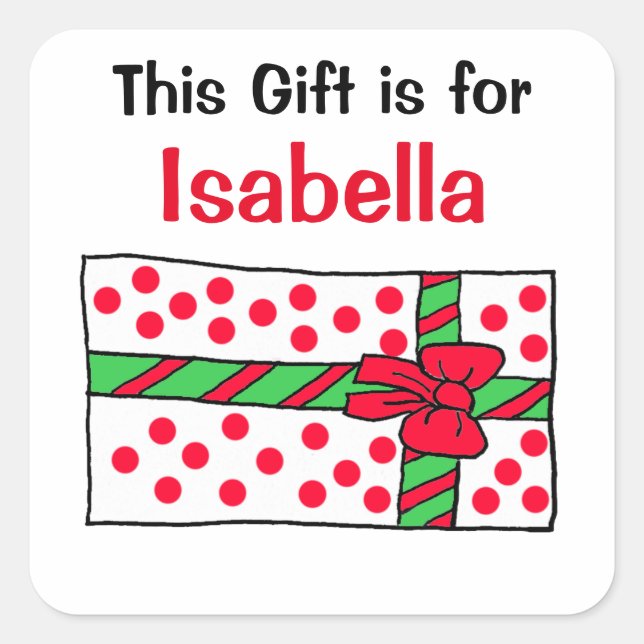 Sticker Carré Ce cadeau est pour la balise cadeau personnalisée (Devant)