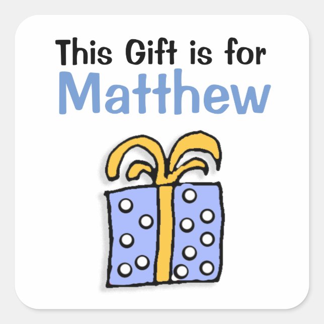Sticker Carré Ce cadeau est pour la balise cadeau personnalisée (Devant)