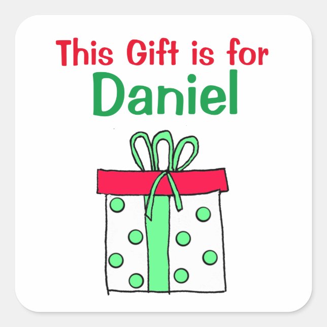 Sticker Carré Ce cadeau est pour la balise cadeau personnalisée (Devant)