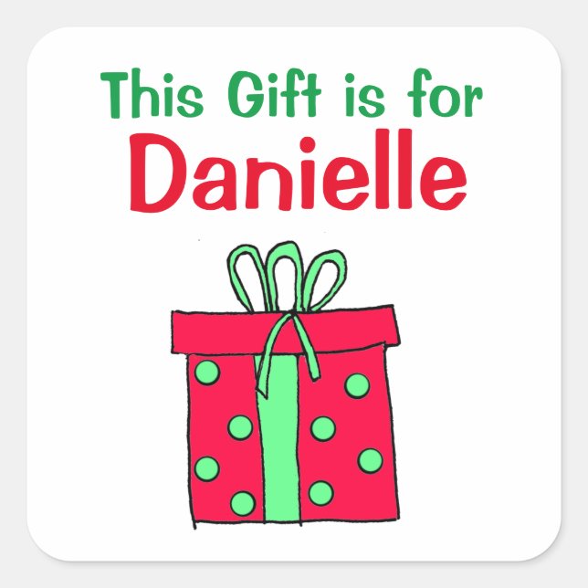 Sticker Carré Ce cadeau est pour la balise cadeau personnalisée (Devant)