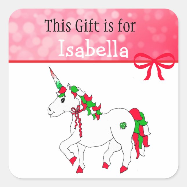 Sticker Carré Ce cadeau est pour la balise cadeau personnalisée (Devant)