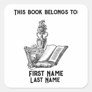 Sticker Carré Ce livre appartient à