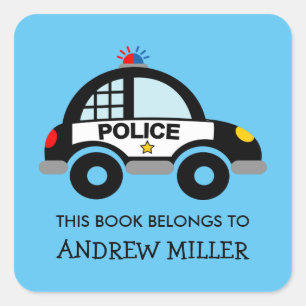 Sticker Carré Ce livre appartient à la police voiture book autoc