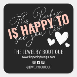 Sticker Carré Ce paquet est heureux de vous voir Too Hearts Etsy