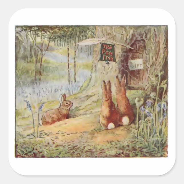 Sticker Carré Cecily Parsley's Nursery Rhymes par Beatrix Potter (Devant)