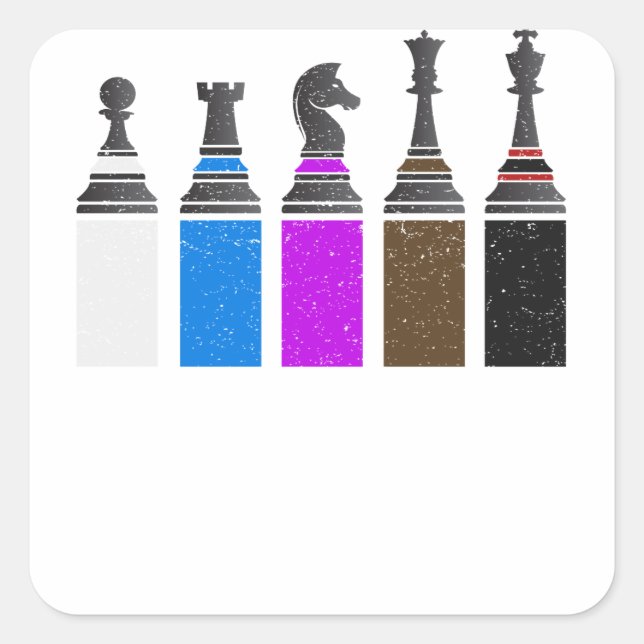 Sticker Carré Ceintures D'Échecs Jiu Jitsu À Base Détenue (Devant)