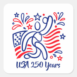 Sticker Carré célébrant le 250e anniversaire de l'Amérique