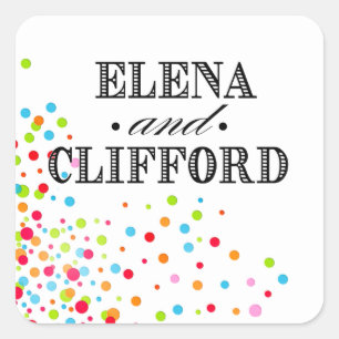 Sticker Carré Célébration Confetti - multicolore