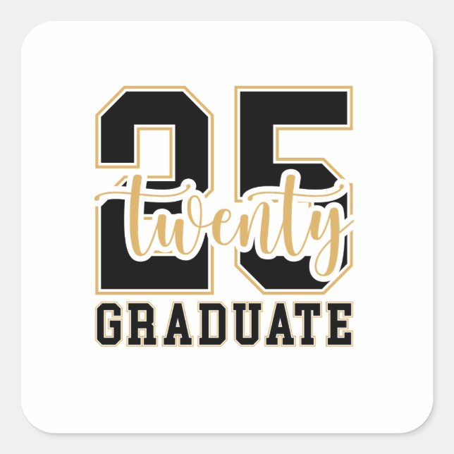 Sticker Carré Célébration des diplômes 2025 (Devant)