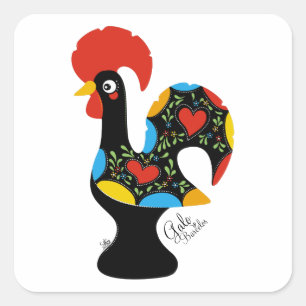 Sticker Carré Célèbre coq de Barcelos Nr 09