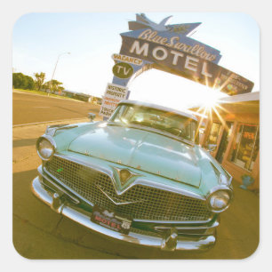 Sticker Carré Célèbre motel Blue Swallow sur la route 66