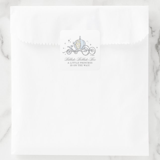 Sticker Carré Cendrillon | Baby shower Fairytale (Sac)
